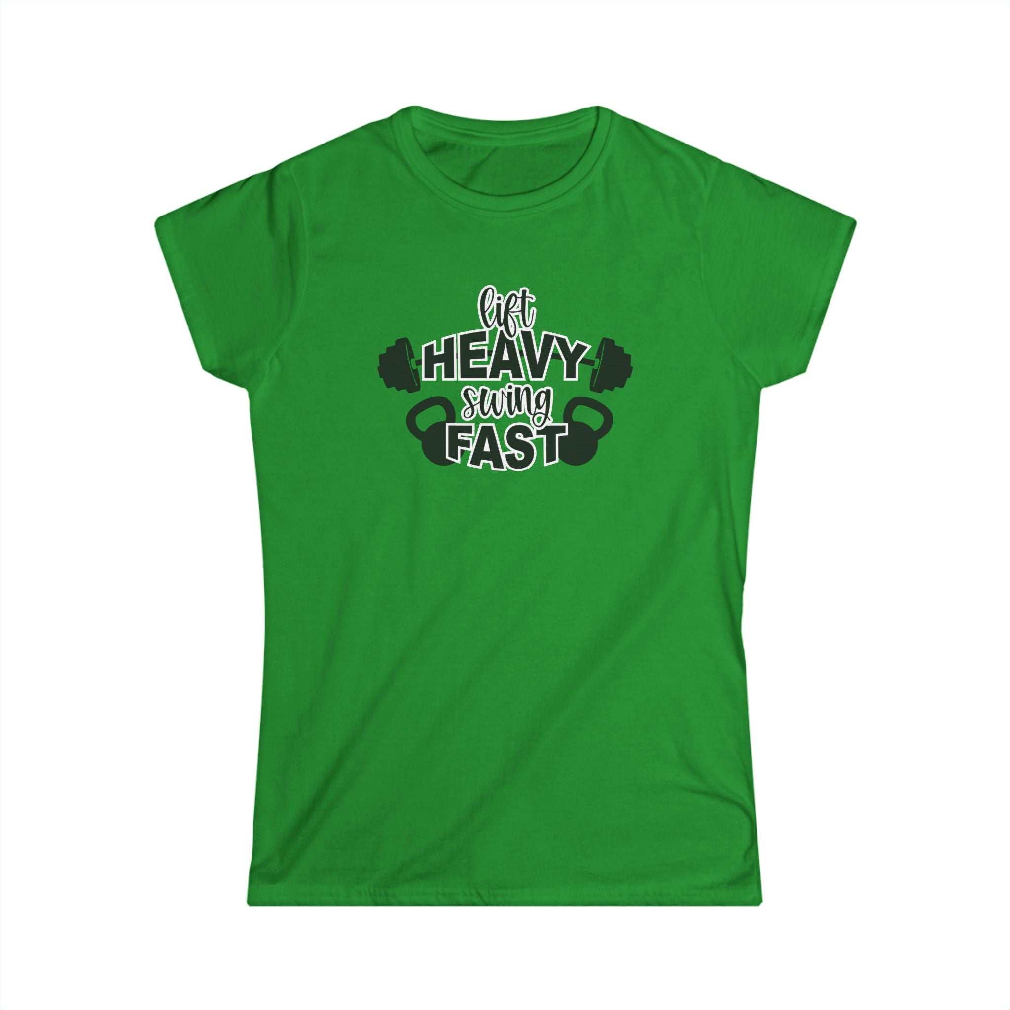 Lift Heavy Swing Fast - Women's Softstyle Tee - Front Back Logo