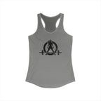 I Could Deadlift You - Women's Ideal Racerback Tank - Black Distressed Logo + Back