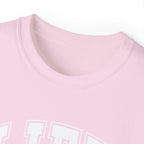 Lift Like A Girl - Unisex Ultra Cotton Tee - Front White Logo - Plain Back
