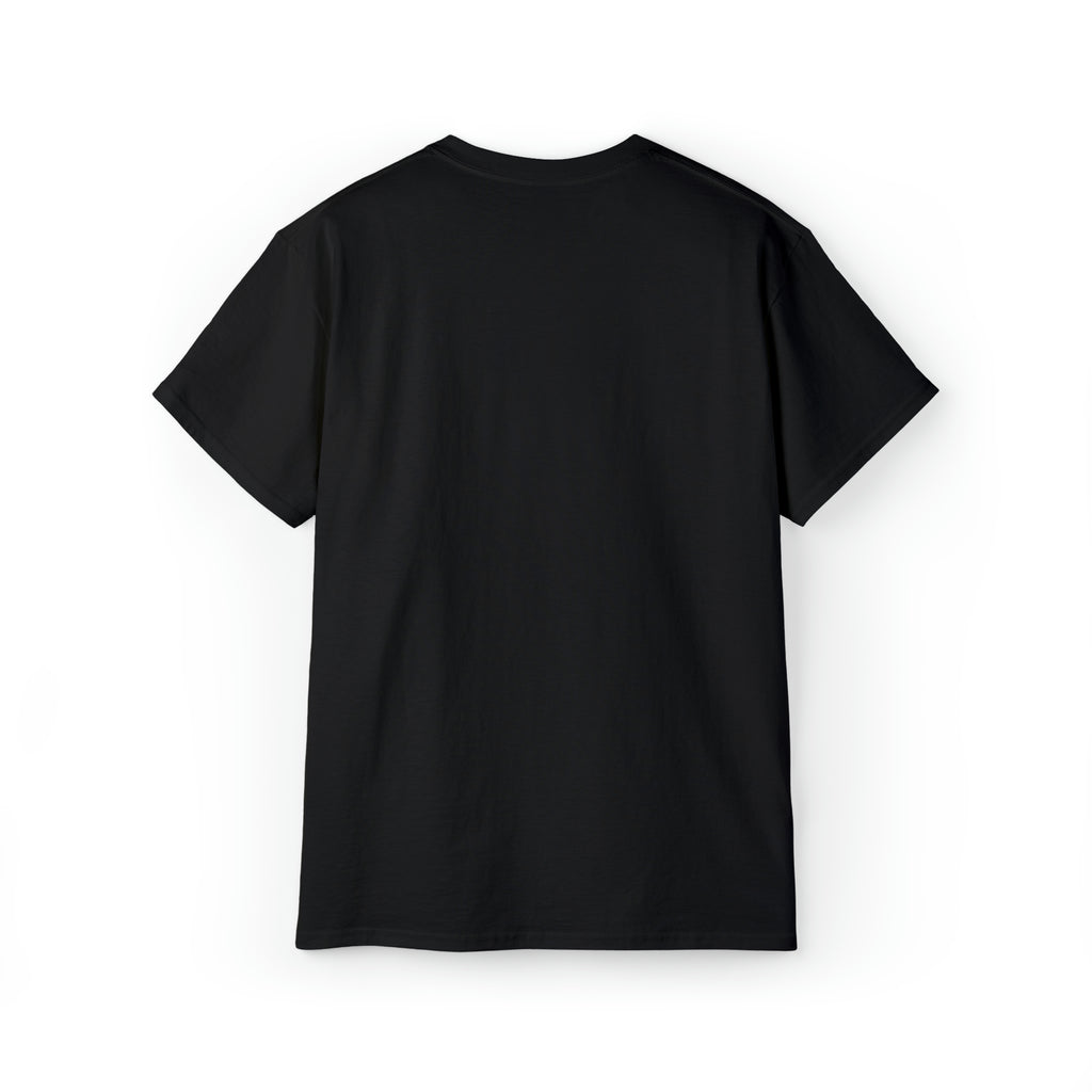 Unisex Ultra Cotton Tee - Classic White Logo - Plain Back