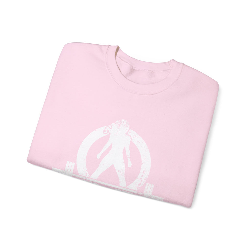 Distressed Logo - Unisex Heavy Blend™ Crewneck Sweatshirt - White Logo