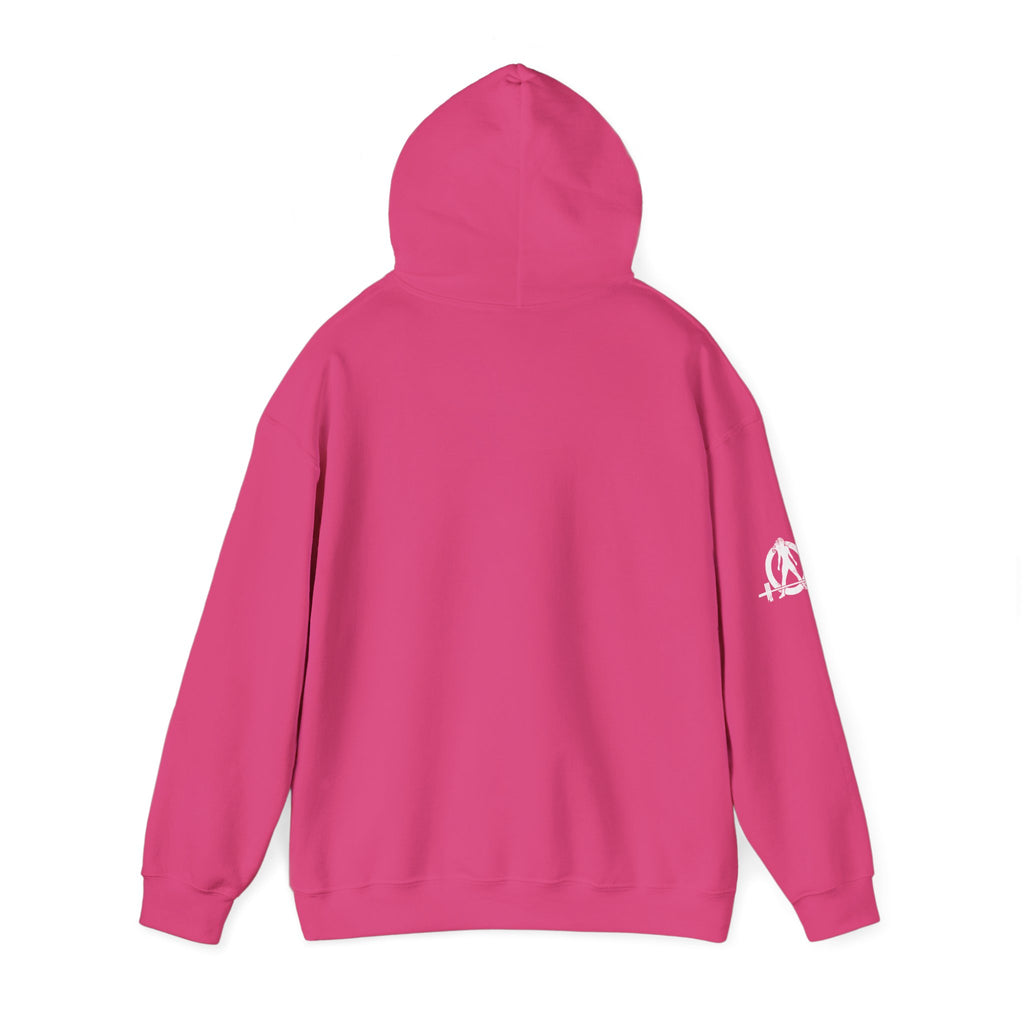 Coffee & Barbells - Unisex Heavy Blend Hooded Sweatshirt - White Logo on Front & Right Sleeve
