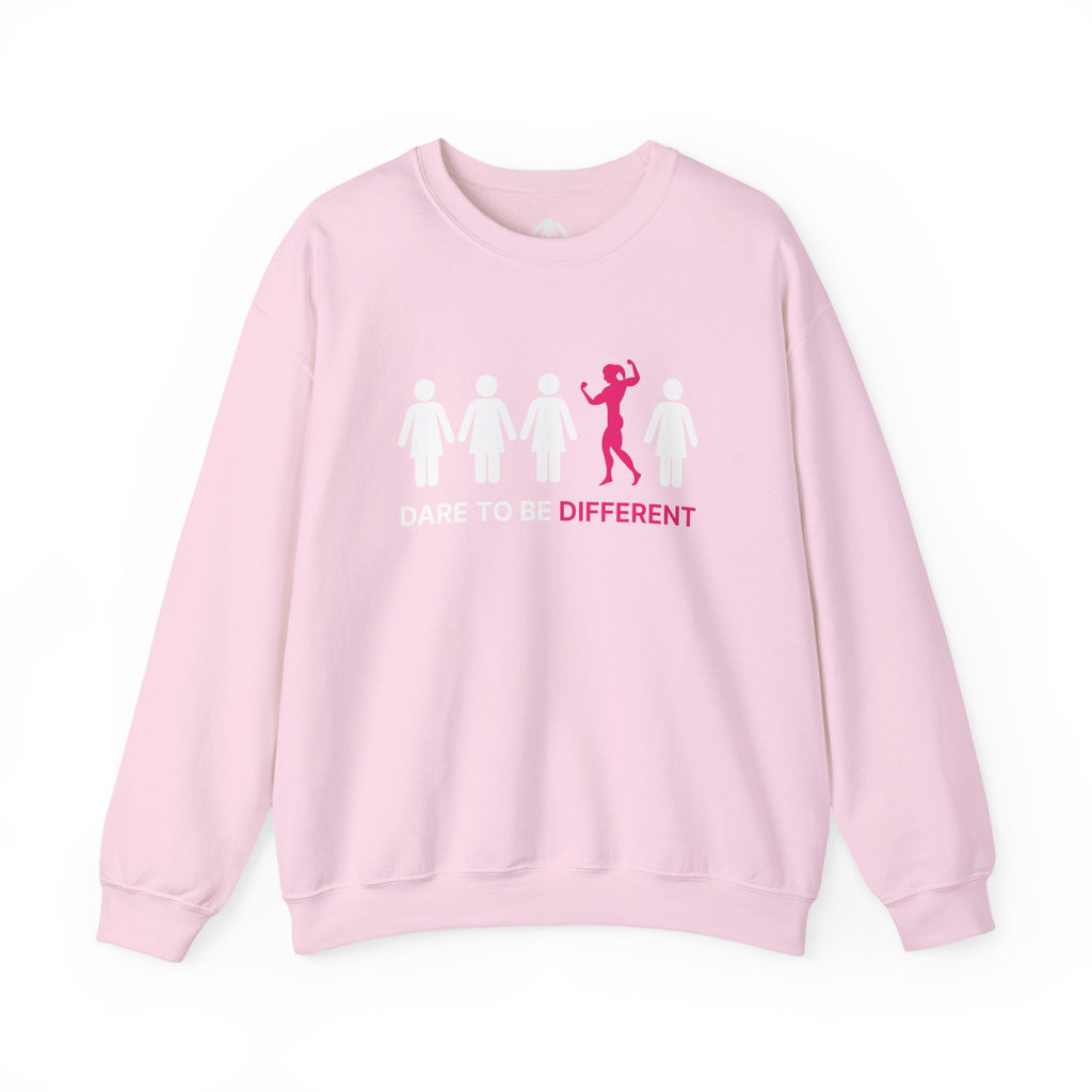 Dare To Be Different - Flex - Unisex Heavy Blend™ Crewneck Sweatshirt - Front  Logo Plain Back