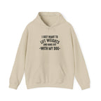 Lift Weights & Hang Out With My Dog  - Dark Logo  - Unisex Heavy Blend Hooded Sweatshirt - Front Black Logo