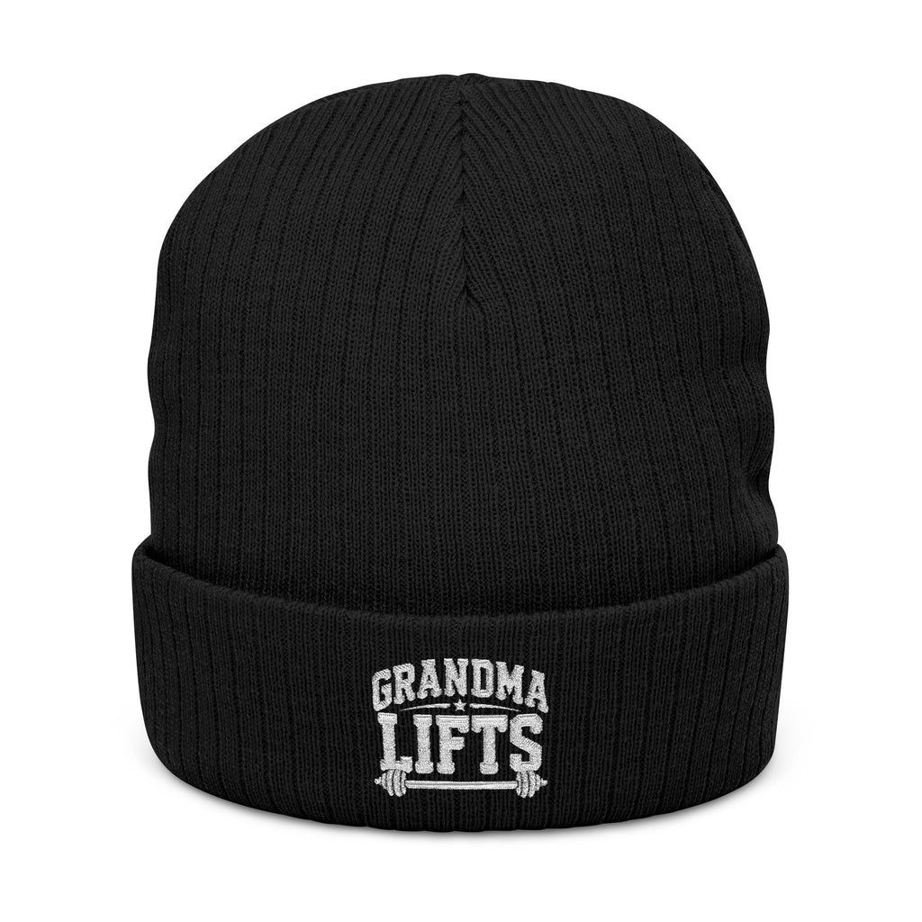Grandma Lifts Embroidered Ribbed Knit Beanie