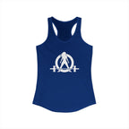25 + 25 = 70 Women's Ideal Racerback Tank - White Print Front & Back