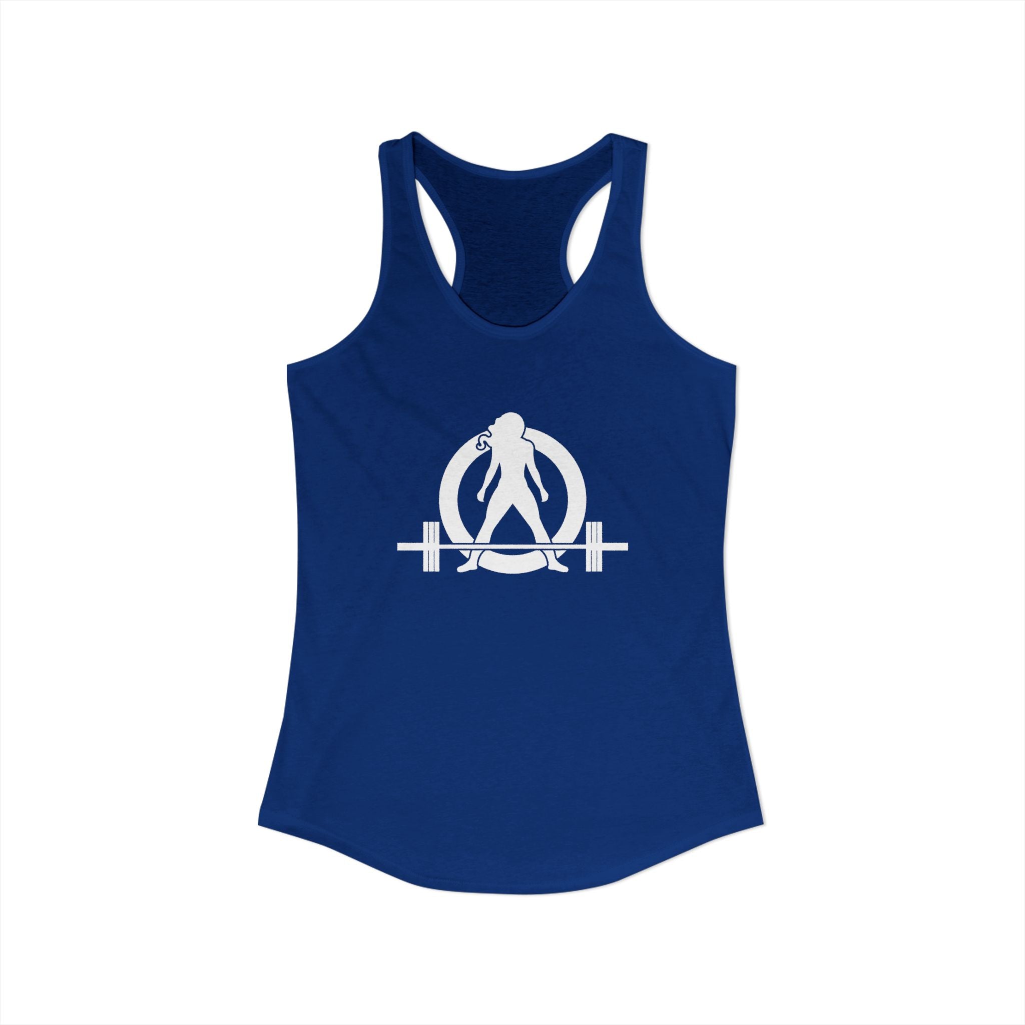 25 + 25 = 70 Women's Ideal Racerback Tank - White Print Front & Back