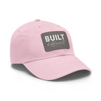 Built Different - Dad Hat with Leather Patch (Rectangle) - White Logo