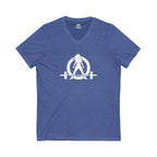 Goal Weight Strong AF - Unisex Jersey Short Sleeve V-Neck Tee - Front & Back White Print