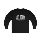 Lift Heavy Shit - Unisex Ultra Cotton Long Sleeve Tee - White Print on Front