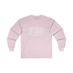 Lift Heavy Shit - Unisex Ultra Cotton Long Sleeve Tee - White Print on Front