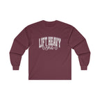 Lift Heavy Shit - Unisex Ultra Cotton Long Sleeve Tee - White Print on Front