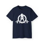 Unisex Ultra Cotton Tee - Classic White Logo - Plain Back