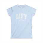 Lift Like A Girl - Women's Softstyle Tee - White Logo Main Front & Back