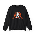Halloween Graveyard - Unisex Heavy Blend™ Crewneck Sweatshirt - White Logo on Front