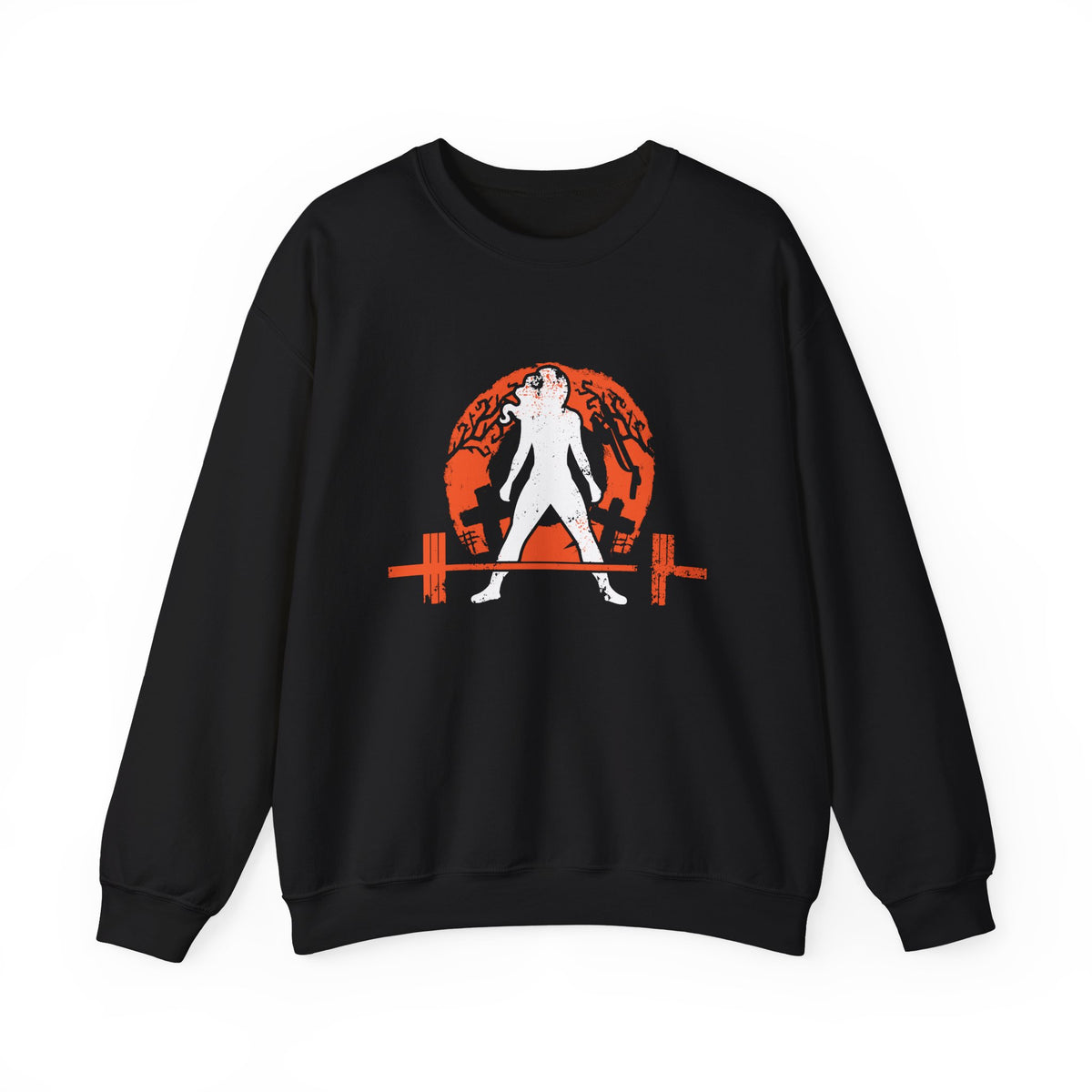 Halloween Graveyard - Unisex Heavy Blend™ Crewneck Sweatshirt - White Logo on Front