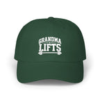 Grandma Lifts Dad Cap — White Logo