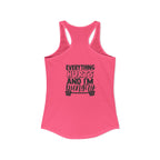 Everything Hurts & I'm Hungry - Women's Ideal Racerback Tank - Black Print Front & Back
