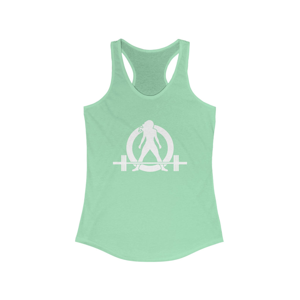 The Bar is Loaded  - Ideal Racerback Tank - White Logo