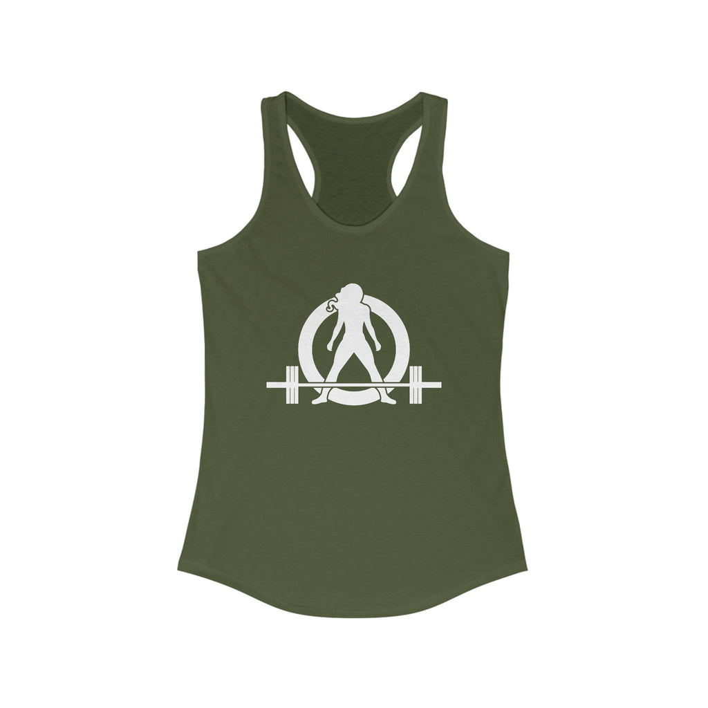 The Bar is Loaded  - Ideal Racerback Tank - White Logo