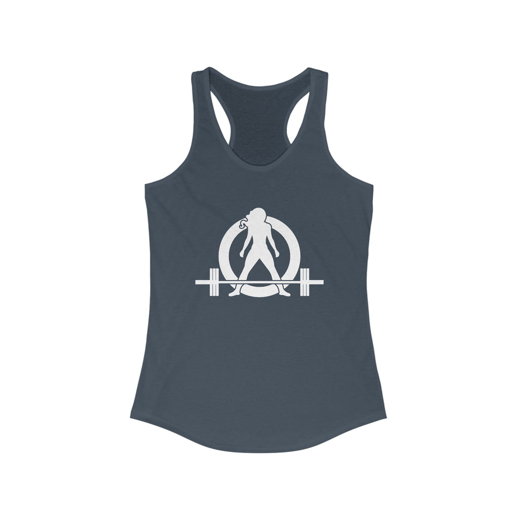 The Bar is Loaded  - Ideal Racerback Tank - White Logo