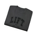 Lift Like A Girl - Unisex Ultra Cotton Tee - Front Black Logo - Plain Back