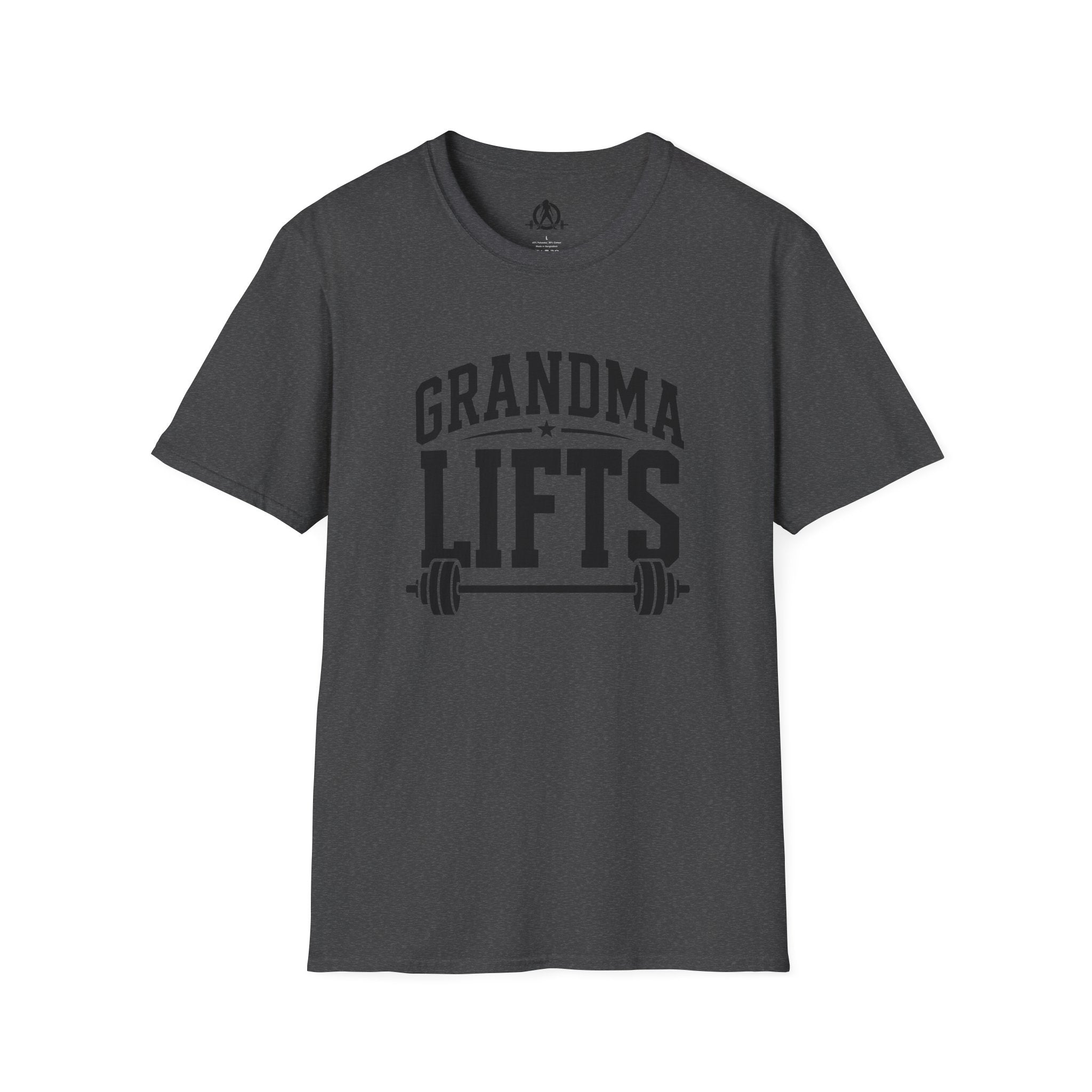 Grandma Lifts -  Unisex Softstyle T-Shirt — Front Black Logo