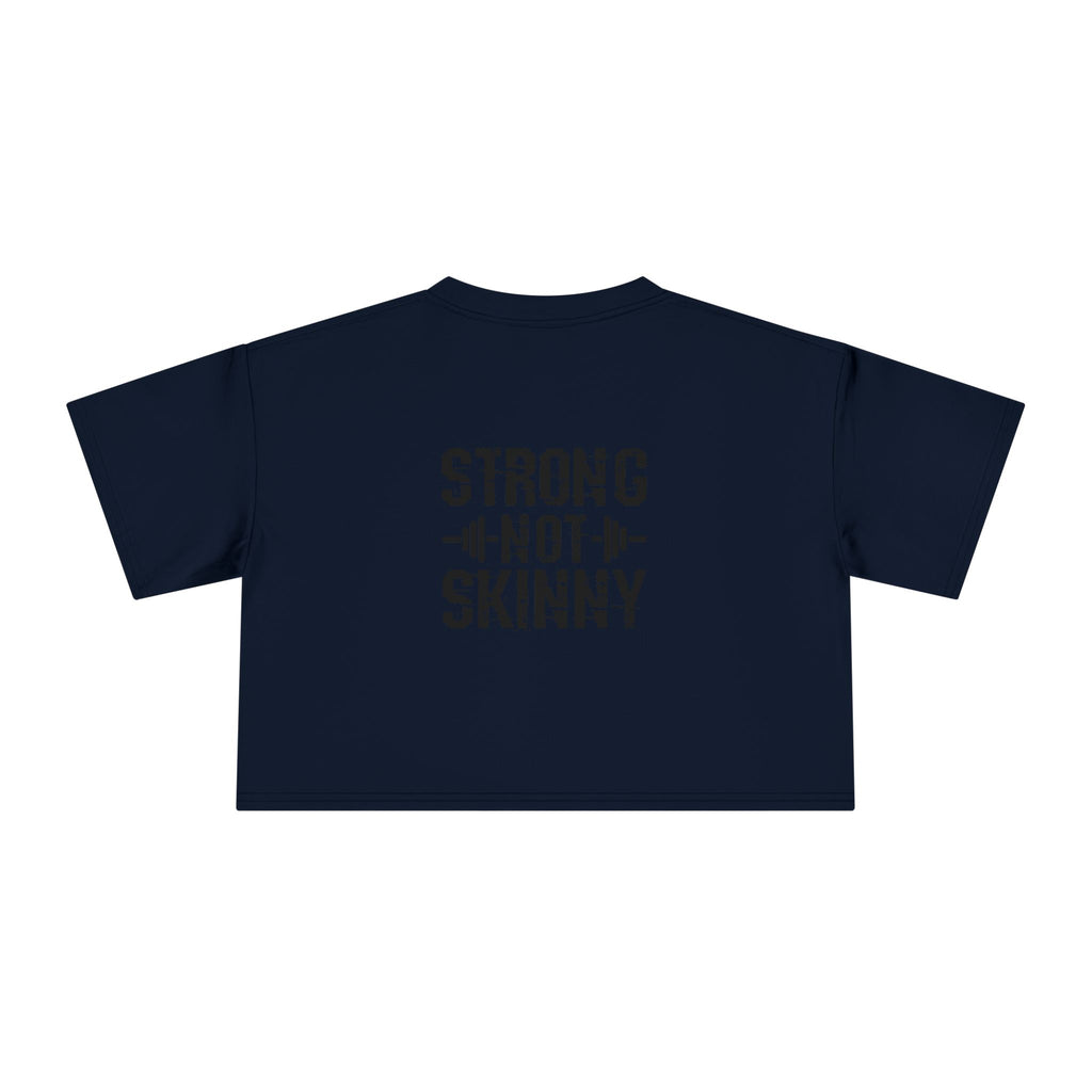 Strong Not Skinny Crop Tee — Front & Back Print — Black