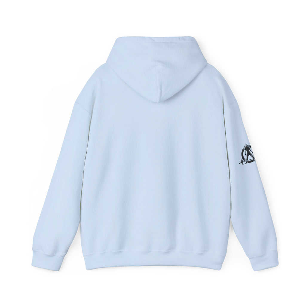 Strong Not Skinny - Unisex Heavy Blend Hooded Sweatshirt - Black Front & Arm Logo