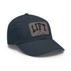 Lift Like A Girl - Dad Hat with Leather Patch (Rectangle) - Black Font