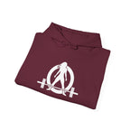 ALL I NEED IS COFFEE and a barbell - Unisex Heavy Blend Hooded Sweatshirt - White Logo Front & Back