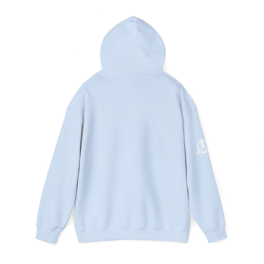 Coffee & Barbells - Unisex Heavy Blend Hooded Sweatshirt - White Logo on Front & Right Sleeve
