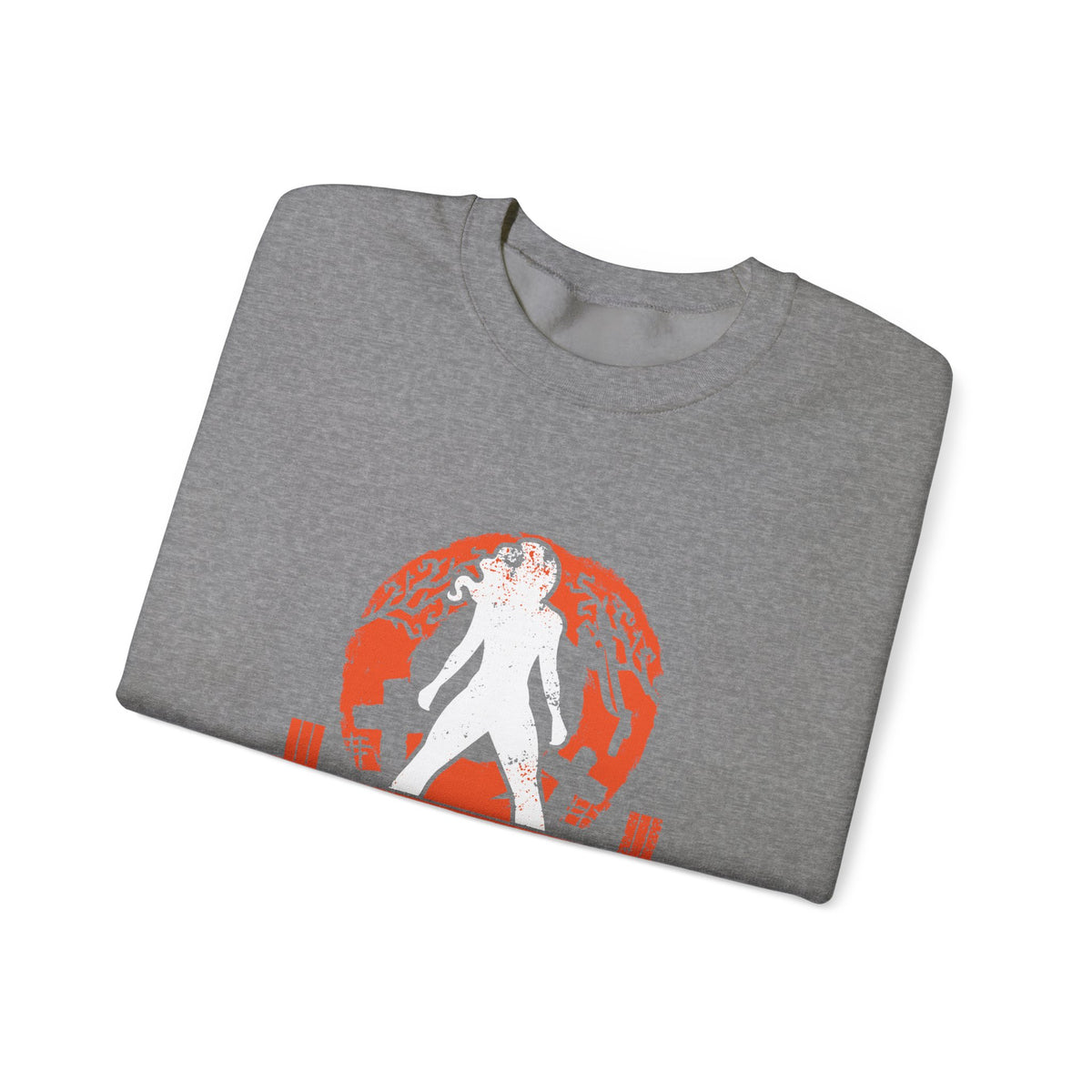 Halloween Graveyard - Unisex Heavy Blend™ Crewneck Sweatshirt - White Logo on Front