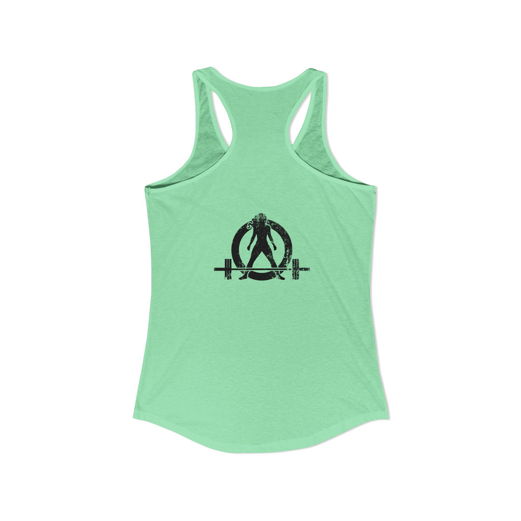 45 + 45 = 135 - Women's Ideal Racerback Tank - Black Print Front & Back