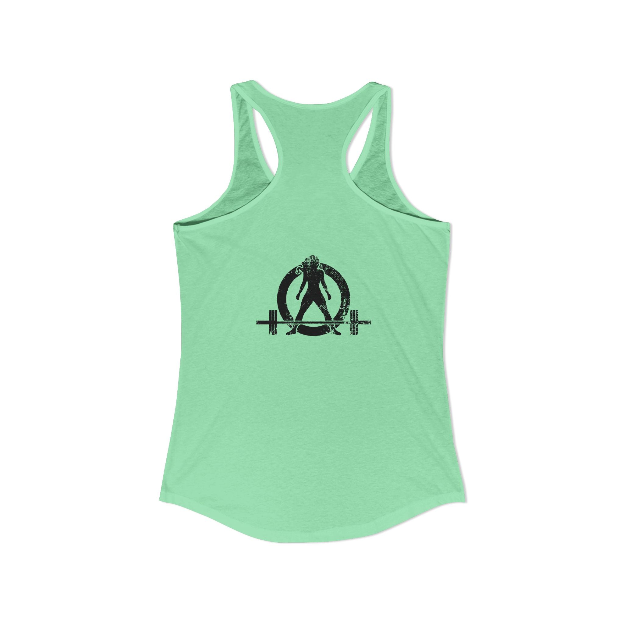 45 + 45 = 135 - Women's Ideal Racerback Tank - Black Print Front & Back