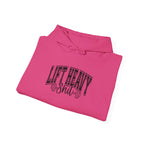Lift Heavy Shit – Unisex Heavy Blend™ Hooded Sweatshirt (Black Logo Front & Sleeve) 🖤🏋️‍♂️🔥