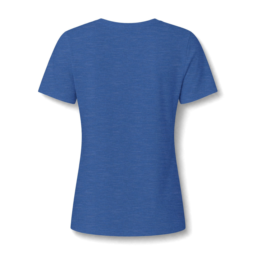 WWLW Women's Relaxed Heather CVC V-Neck Tee -  Black Logo