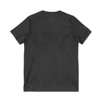 Lift Heavy Shit - Unisex Jersey Short Sleeve V-Neck Tee - White Logo Plain Back
