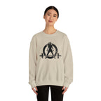 Distressed Logo - Unisex Heavy Blend™ Crewneck Sweatshirt - Black Logo