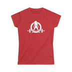 45 + 45 = 135 – Women’s Softstyle Tee | White Logo, Front & Back