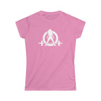 45 + 45 = 135 – Women’s Softstyle Tee | White Logo, Front & Back