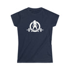 45 + 45 = 135 – Women’s Softstyle Tee | White Logo, Front & Back
