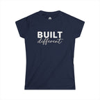 Built Different - Women's Softstyle Tee - White Logo Plain Back
