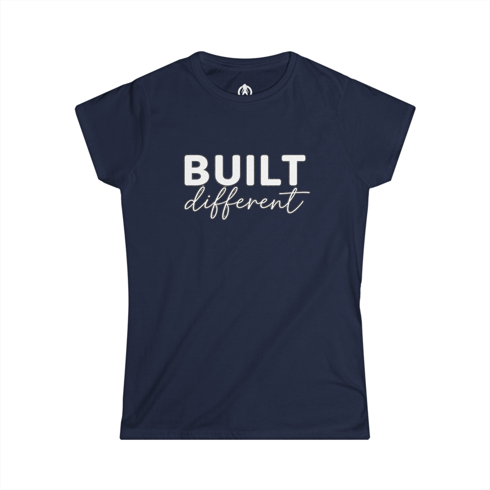 Built Different - Women's Softstyle Tee - White Logo Plain Back