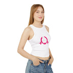 Women's Micro Rib Racer Tank Top - Classic Logo Inverted