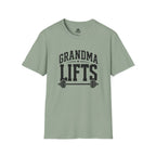 Grandma Lifts -  Unisex Softstyle T-Shirt — Front Black Logo