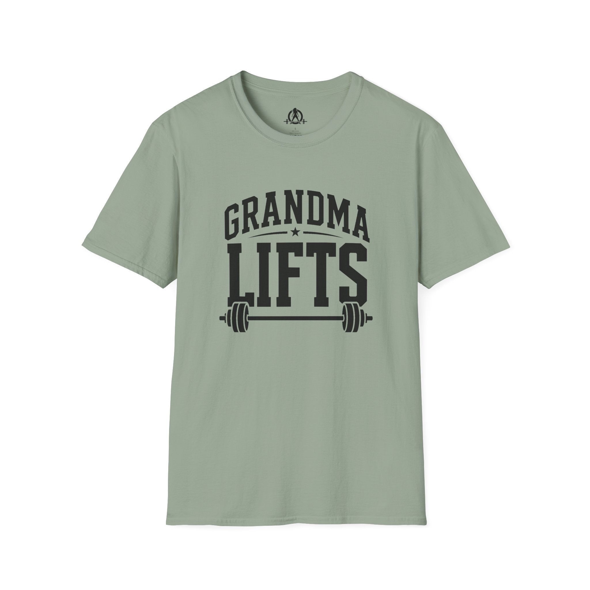 Grandma Lifts -  Unisex Softstyle T-Shirt — Front Black Logo