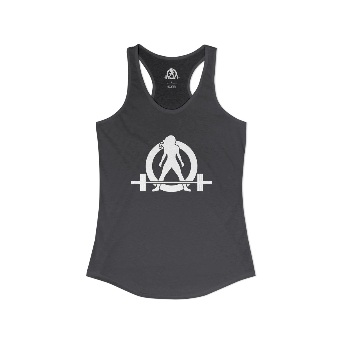 Grandma Lifts - Women's Ideal Racerback Tank - White Logo Front & Back