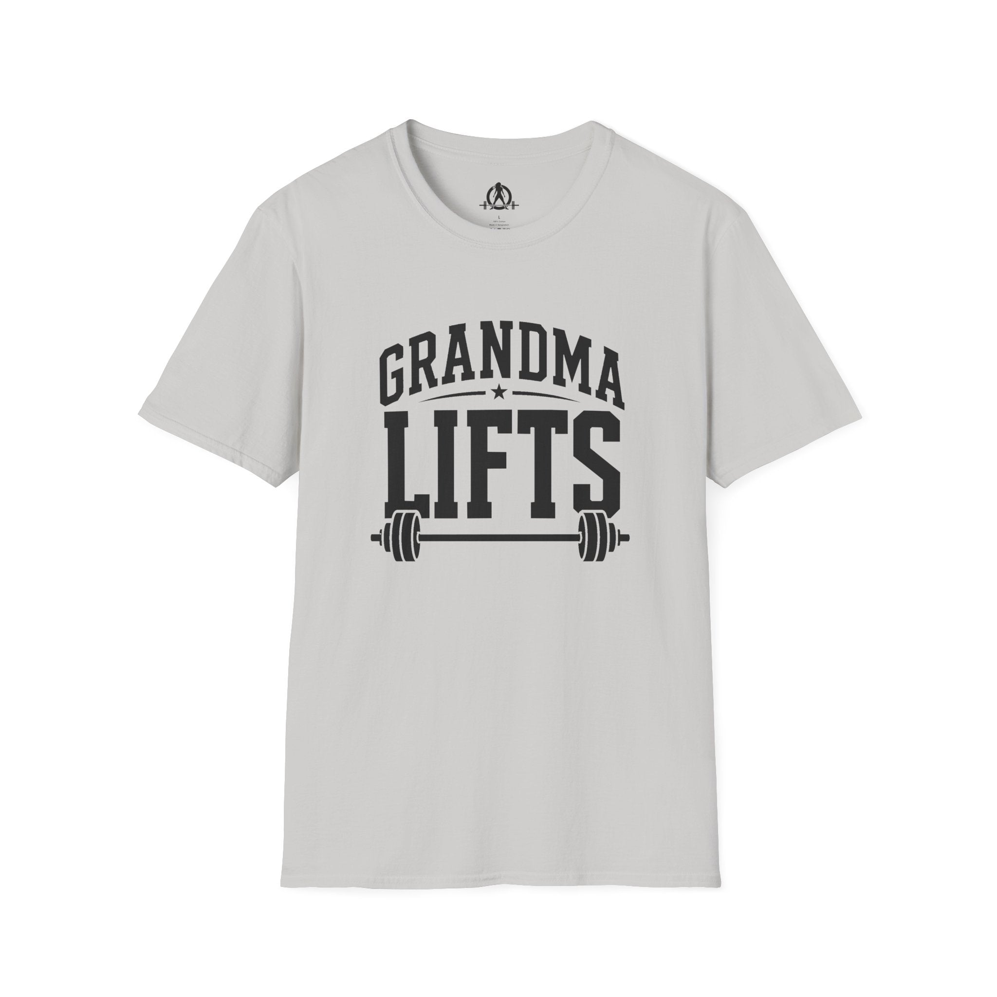 Grandma Lifts -  Unisex Softstyle T-Shirt — Front Black Logo