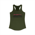 Good Girls Tone, Bad Girls Deadlift - Women's Ideal Racerback Tank - Distressed Dark Logo